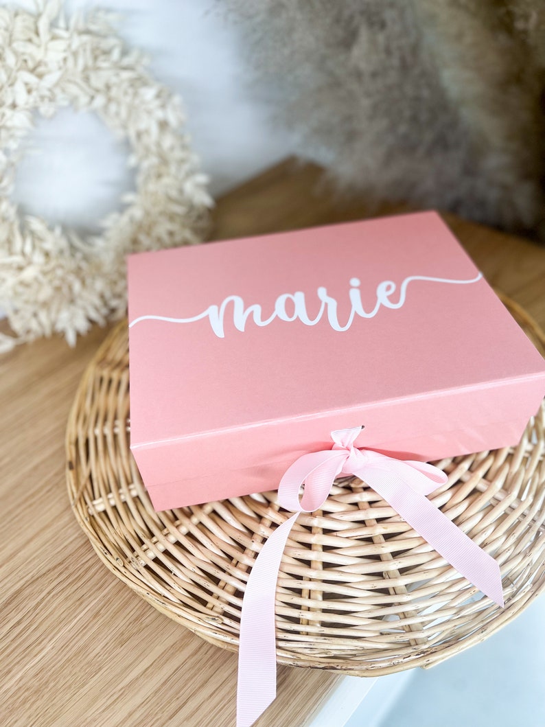 Geschenkbox  Magnetbox Name  Geschenkbox  Personalisiertes M - rosa