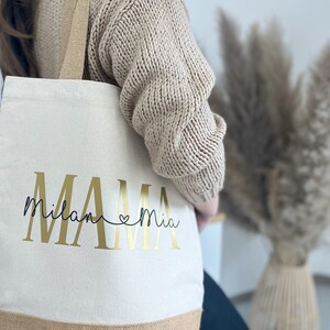 Personalisierte Tasche Mama Freundin Geburt Geschenkidee Jute Tasche Strand Tasche Geburtstag Oma Geburtstag Vilive Bild 3