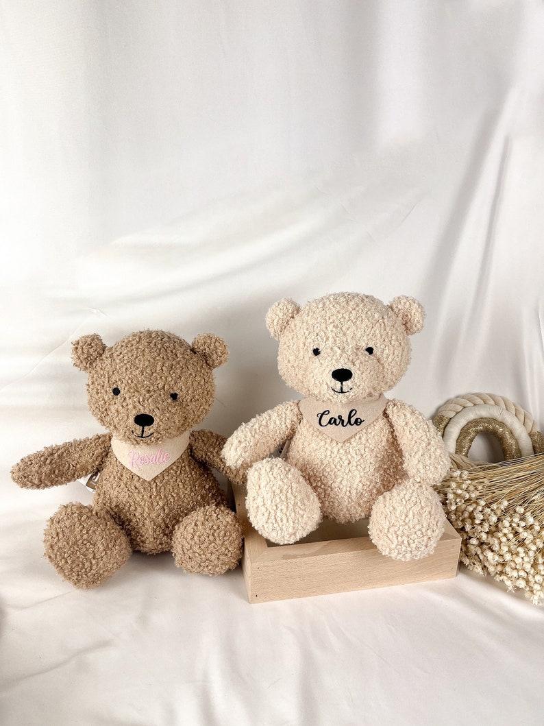 Personalized gift birth, cuddly teddy bear, child's birthday soft toy bear, stuffed animal, cuddly bear, baptism, girl boy, Vilive image 1