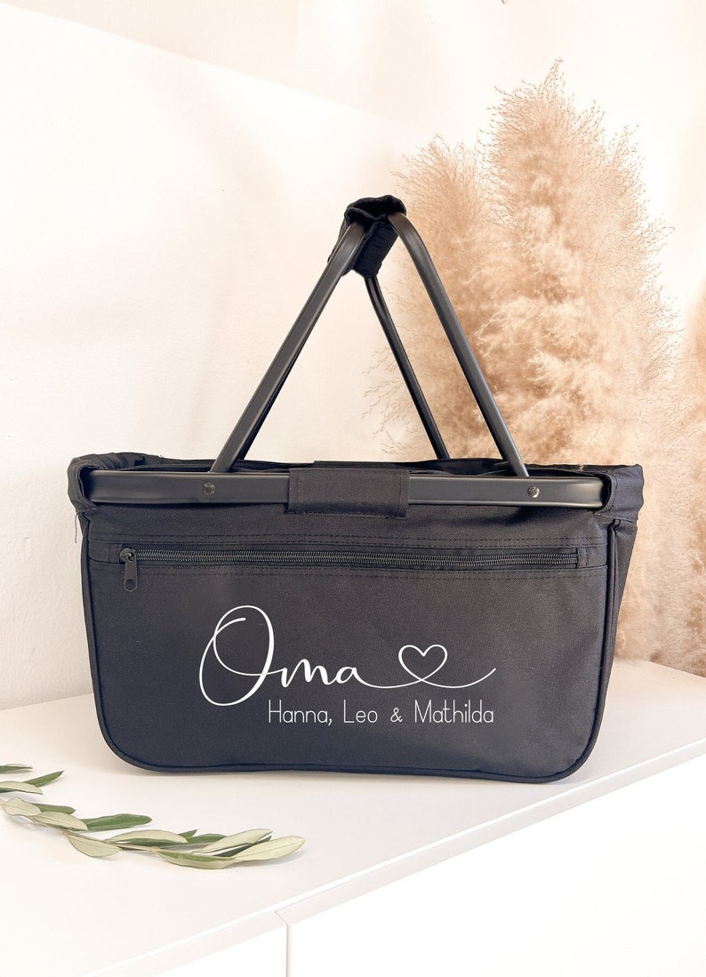 Personalisierter Einkaufskorb Geschenk für Oma runder Geburtstag Weihnachten Mit Name Shopper Mama Tante Geschenkkorb Vilive Bild 2