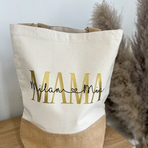 Personalisierte Tasche Mama Freundin Geburt Geschenkidee Jute Tasche Strand Tasche Geburtstag Oma Geburtstag Vilive Bild 5