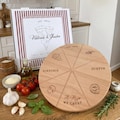 Personalized pizza board + cardboard wedding gift set | Bride and groom Valentine's Day Anniversary Civil Ceremony Wooden Pizza | Couple's name engraving Amore