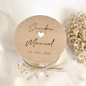 Personalized Wedding Gift | Money gift | storage jar | Little thing bride and groom | Gift wrapping | Cookie jar | Engraved wood