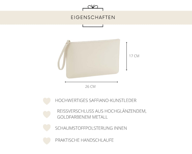 Personalisierte Clutch Geschenk Braut MRS mit Name Brauttasche Hochzeit Accessoires Abendtasche JGA Verlobung Trauzeugin Bild 5