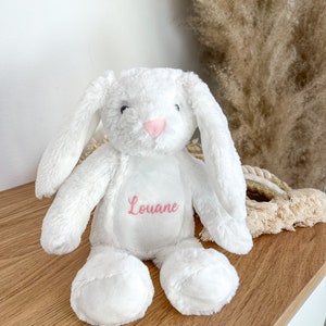 Kuscheltier Hase Personalisiert Ostern Geschenke Kinder Geburt Baby Geschenk Mama Ostergeschenk Plüschtier Kuscheltier Weiß Bild 5