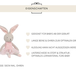 Personalisierter Geschenk Geburt Hase Kuscheltier Strick Kind Geburtstag Stofftier Taufe Mädchen Junge Weihnachten Idee Vilive Bild 6