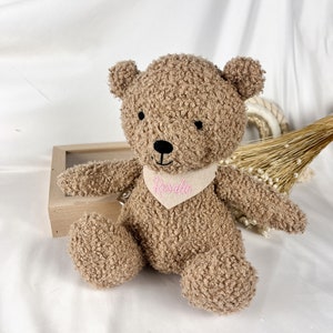 Personalized gift birth, cuddly teddy bear, child's birthday soft toy bear, stuffed animal, cuddly bear, baptism, girl boy, Vilive Braun