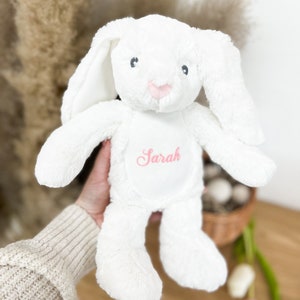 Kuscheltier Hase Personalisiert Ostern Geschenke Kinder Geburt Baby Geschenk Mama Ostergeschenk Plüschtier Kuscheltier Weiß Bild 9