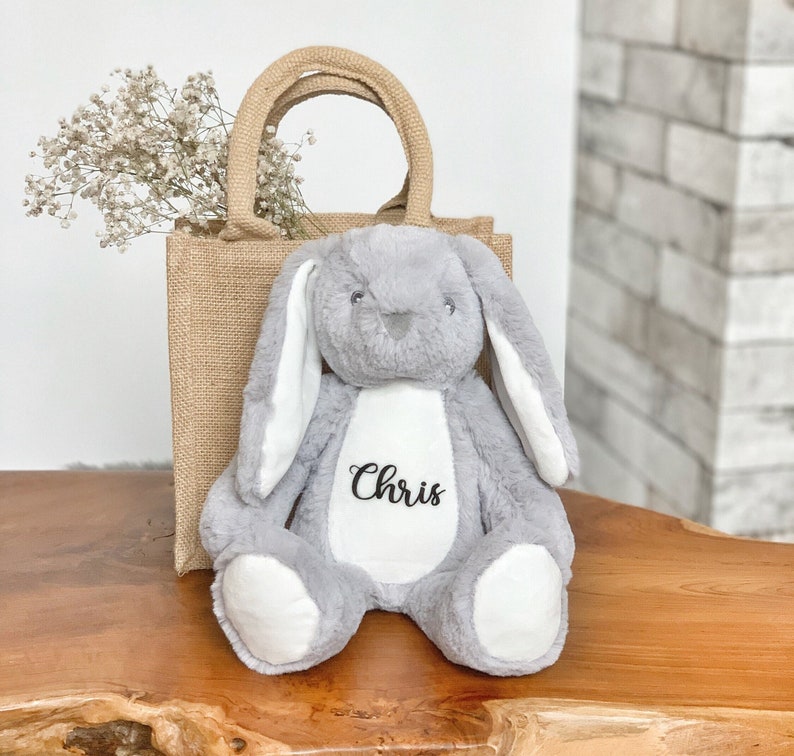 Kuscheltier Hase Personalisiert Ostern Geschenke Kinder Geburt Baby Geschenk Mama Ostergeschenk Plüschtier Kuscheltier Weiß Bild 8