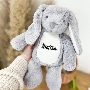 Kuscheltier Hase Personalisiert Ostern Geschenke Kinder Geburt Baby Geschenk Mama Ostergeschenk Plüschtier Kuscheltier Weiß Bild 3