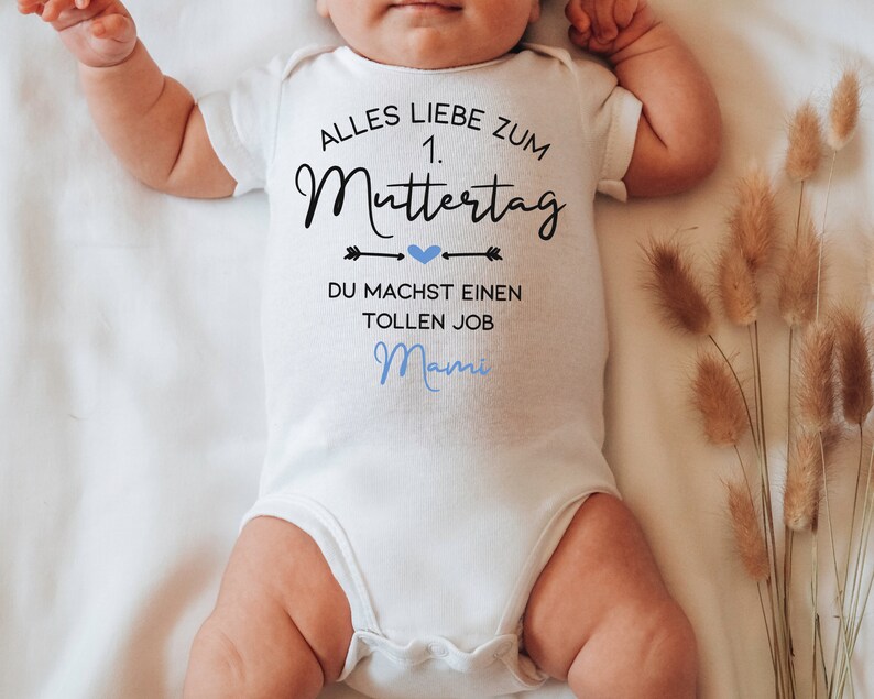 Baby Body 1. Muttertag Geschenk Mama und Baby Muttertagsgeschenk Mama Geschenkidee Bodysuit Erster Muttertag Baby Outfit Bild 2