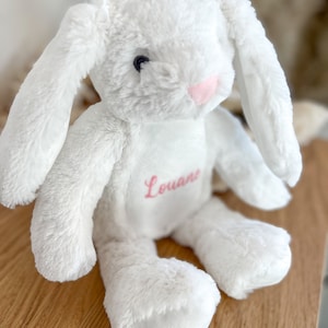 Kuscheltier Hase Personalisiert Ostern Geschenke Kinder Geburt Baby Geschenk Mama Ostergeschenk Plüschtier Kuscheltier Weiß Bild 6