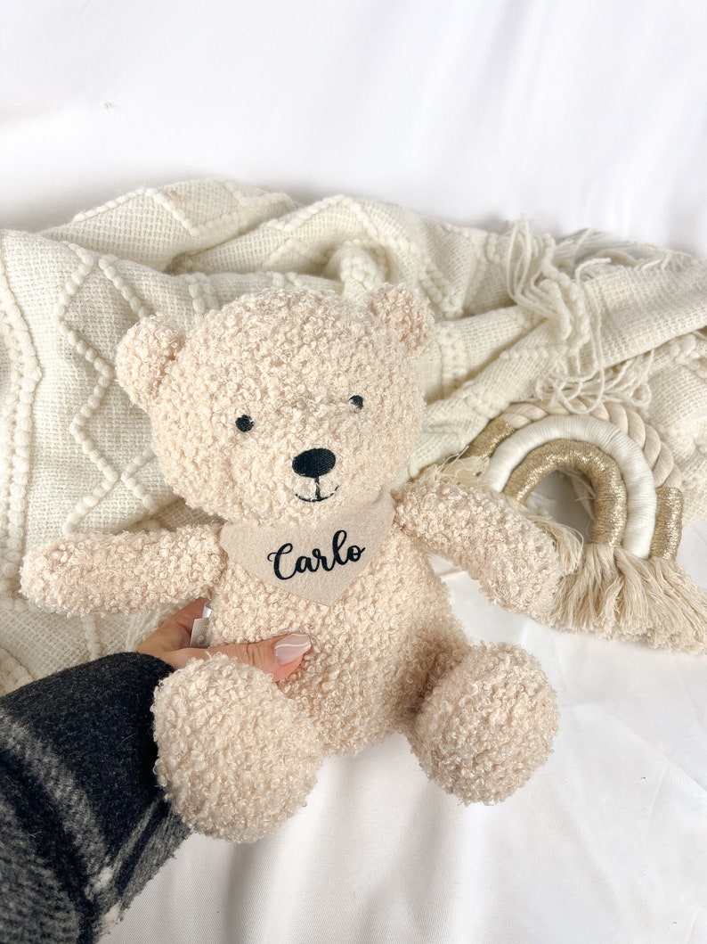 Personalized gift birth, cuddly teddy bear, child's birthday soft toy bear, stuffed animal, cuddly bear, baptism, girl boy, Vilive image 3
