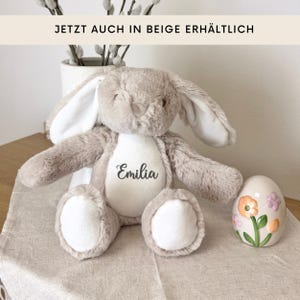 Personalisiertes Kuscheltier Hase | Ostern Geburtstag Geburt Geschenk Kind Baby Mama Name Plüschtier Weihnachten Ostereier Familie Enkel Oma