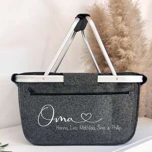 Personalisierter Einkaufskorb Geschenk für Oma runder Geburtstag Weihnachten Mit Name Shopper Mama Tante Geschenkkorb Vilive Bild 4