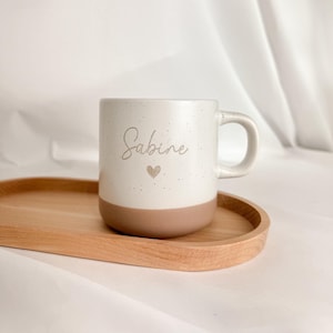 Gepersonaliseerde mok met naam en hart | Cadeau voor vriendin, vrouw of man | Verjaardag | Kerstmis, Pasen | Koffie, thee | Gegraveerd aardewerk keramiek