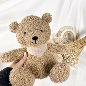 Personalisierter Geschenk Geburt, Kuscheliger Teddybär, Kind Geburtstag Kuscheltier Bär, Stofftier, Schmusebär, Taufe, Mädchen Junge, Vilive Bild 4