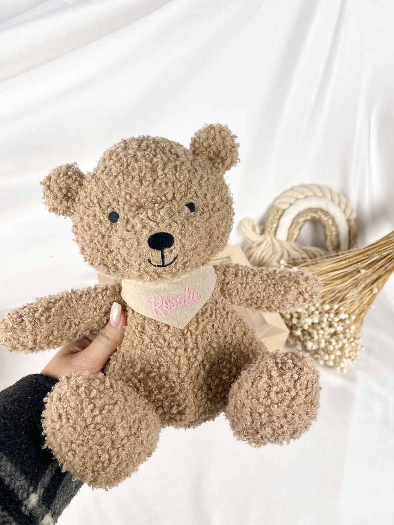 Personalisierter Geschenk Geburt, Kuscheliger Teddybär, Kind Geburtstag Kuscheltier Bär, Stofftier, Schmusebär, Taufe, Mädchen Junge, Vilive Bild 4