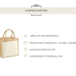 Personalisierte Jute Tasche Braut JGA Hochzeit Bild 6