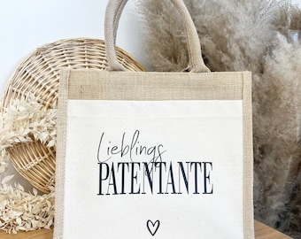 Jute Tasche | Personalisiertes Geschenk | Patentante | Oma | Mama | Geburtstag | Schwester | Freundin | Weihnachten | Dankeschön | Frau