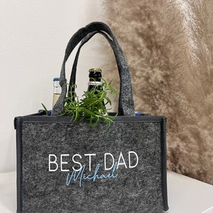 Personalisiertes Geschenk zum Vatertag | Filztasche Bier | Männerhandtasche | Geschenkidee Papa Geburtstag | Bierträger | Lustige Idee Mann