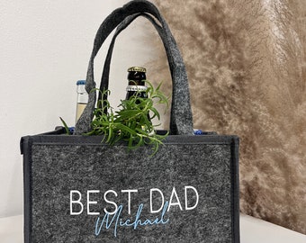Personalisiertes Geschenk zum Vatertag | Filztasche Bier | Männerhandtasche | Geschenkidee Papa Geburtstag | Bierträger | Lustige Idee Mann