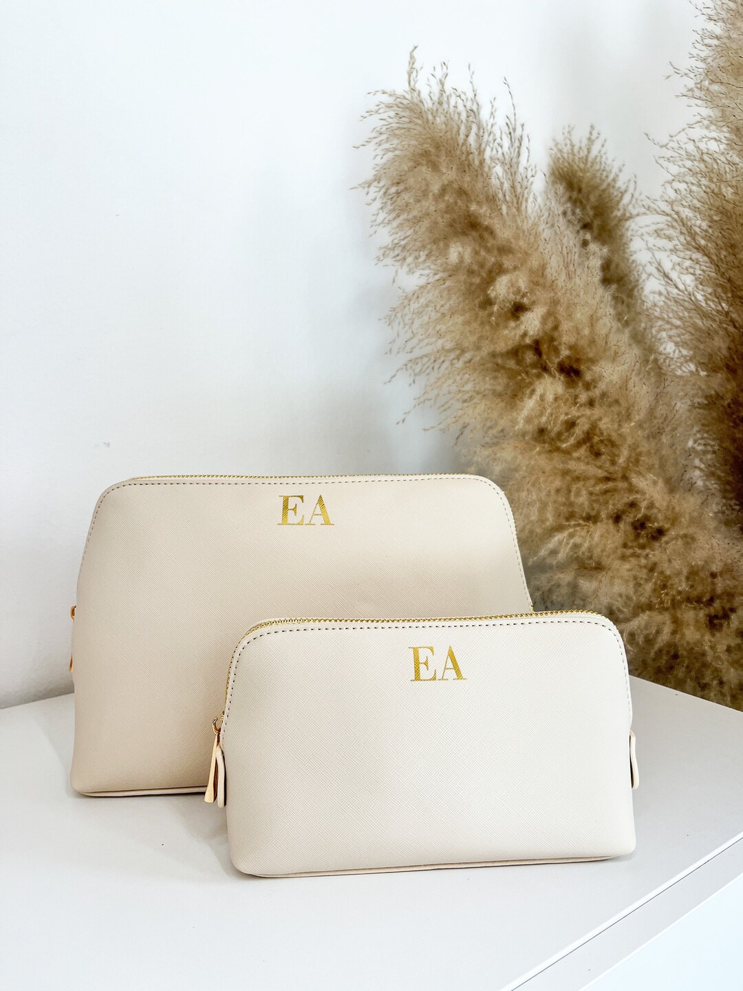 Personalized Cosmetic Bag With Initials Gift Woman Mom Mother's Day