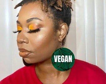 Vegan earrings, plants, fruit, wood earrings, green earrings, vegetarian, vegetables, statement earrings