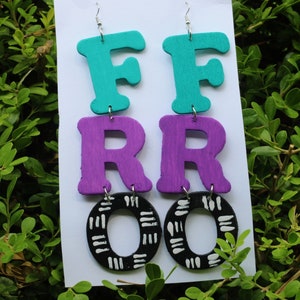 Fro earrings, afro, natural hair, afrocentric, melanin