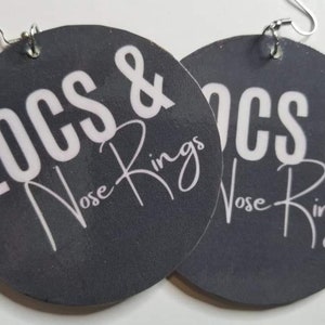 Locs and nose rings, locs are dope, LOC jewelry, locs earrings, dreads, wood earrings