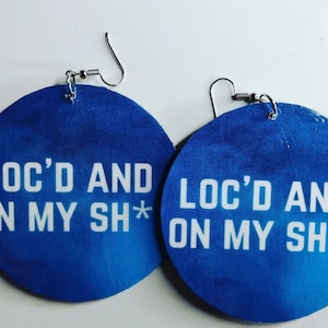 Locd earrings, locs earrings, LOC jewelry, wood earrings, natural hair, dreads