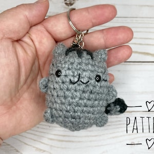 Crochet Cat Keychain Pattern: Amigurumi Plush (PDF)