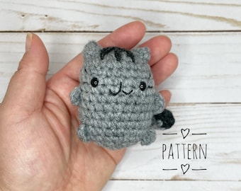 Crochet Cat Plush Pattern: Mini Grumpy or Happy Cat (PDF)