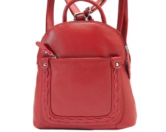 Small Leather Detail Backpack with Top Handle