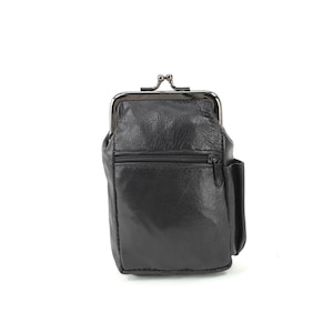 Portasigarette in pelle con tasca per accendino, Portamonete con chiusura a torsione, Portamonete in stile vintage, Portamonete in pelle, Regalo per lei