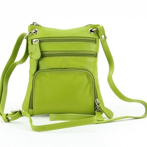 Slim Colorful Leather Crossbody Bag, Slim Crossbody Bag, Tech Purse, Gift for her, Gift for teens, School Colors, School Spirit