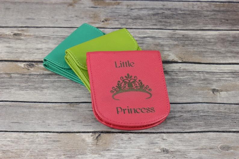 Little Princess engraved Leather wallet Small Slim wallet Colorful leather women/'s wallet gift for girls girls wallet bi-fold wallet