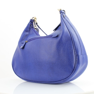 Colorful tipping leather hobo bag, Fun purse with crossbody strap, Stylish classic large handbag for travel, Cute Mother&#39;s Day gift
