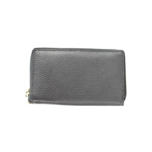 Cartera minimalista de piel con cremallera para mujer con remaches y rebabas, accesorio de viaje sencillo y elegante, regalo para el tercer aniversario, divertido bolso de noche para ella