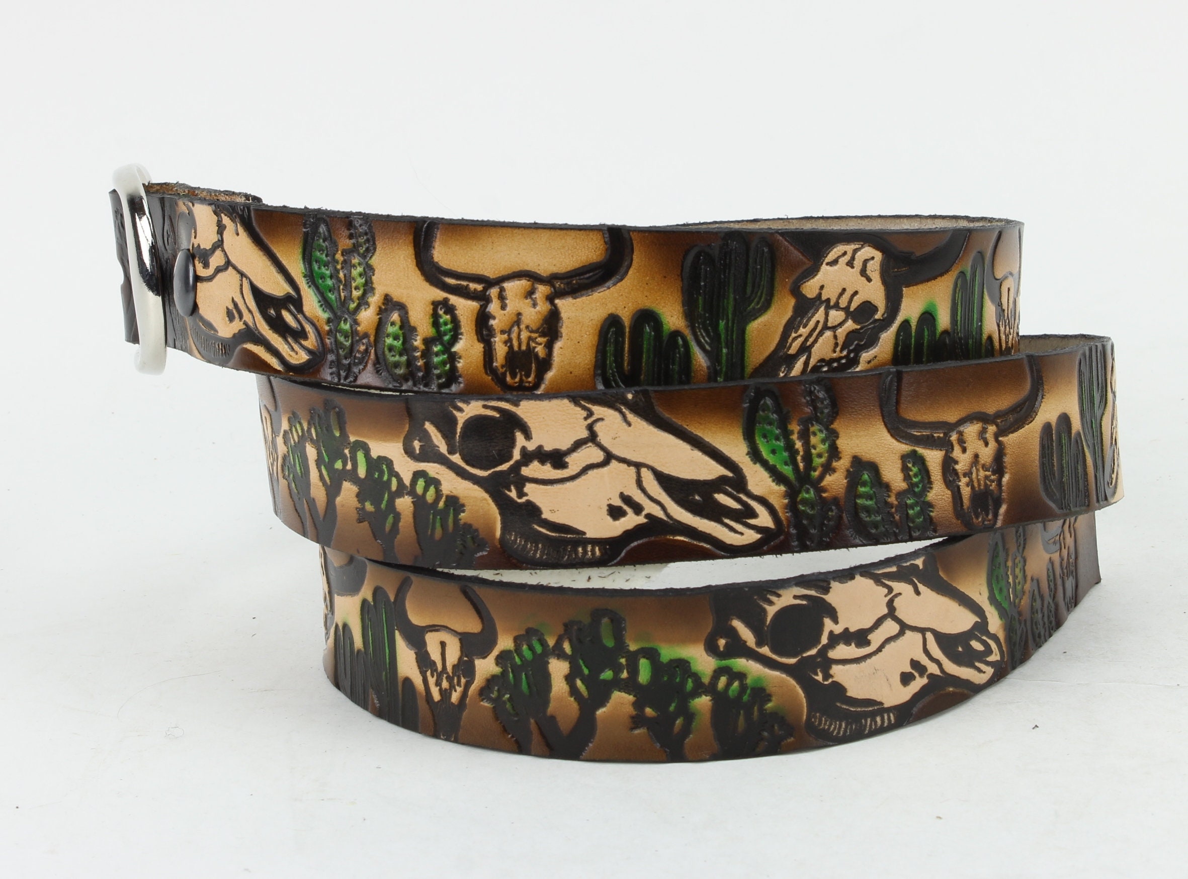 Western Skull Hand Tool Leather Belt Amazon.com: JIARY Men Belt Skeleton Series, Leather Western  main image 4