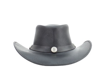 Leather Buffalo Nickel Cowboy Style Hat