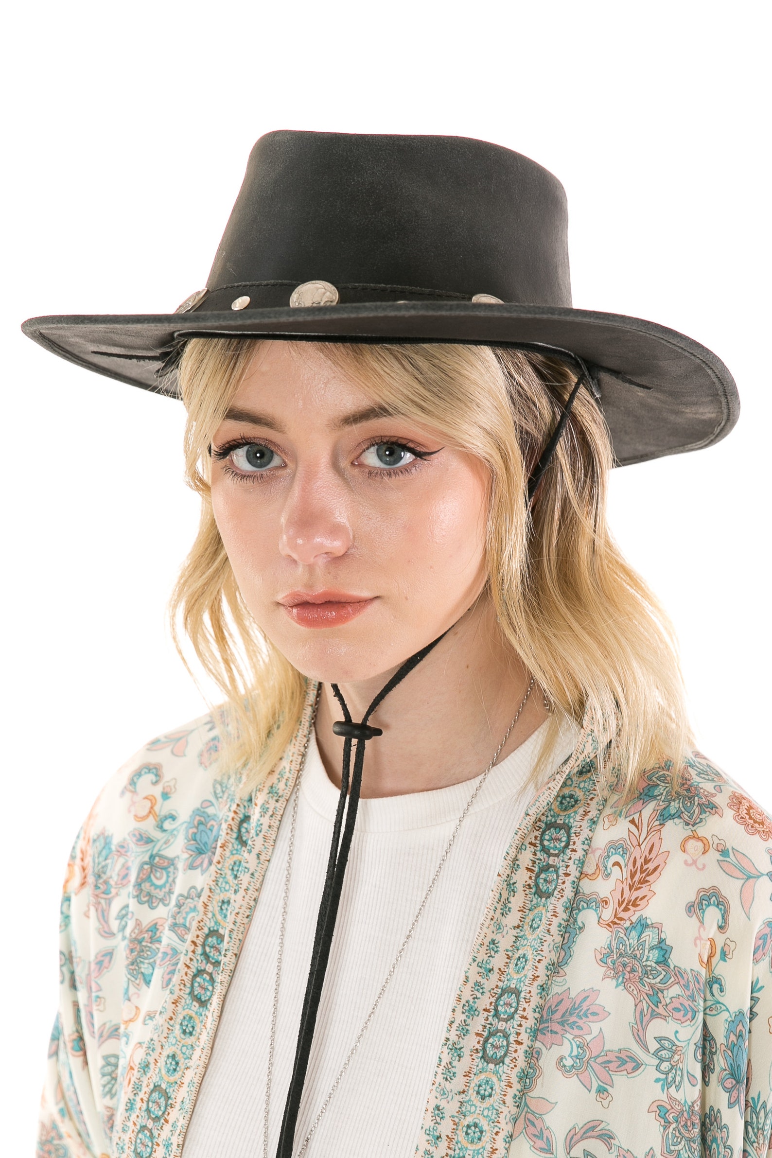 Black Buffalo Nickel Leather Cowboy Hat Black Cowboy Hat Etsy