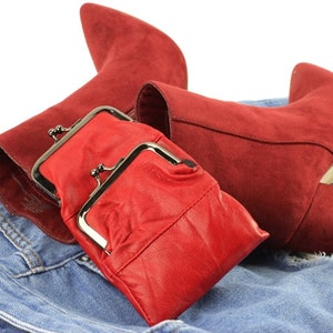 Portasigarette in pelle, disponibile in vari colori, portamonete in stile vintage, piccola custodia da viaggio, portafoglio sottile con chiusura a torsione, regalo per fumatori