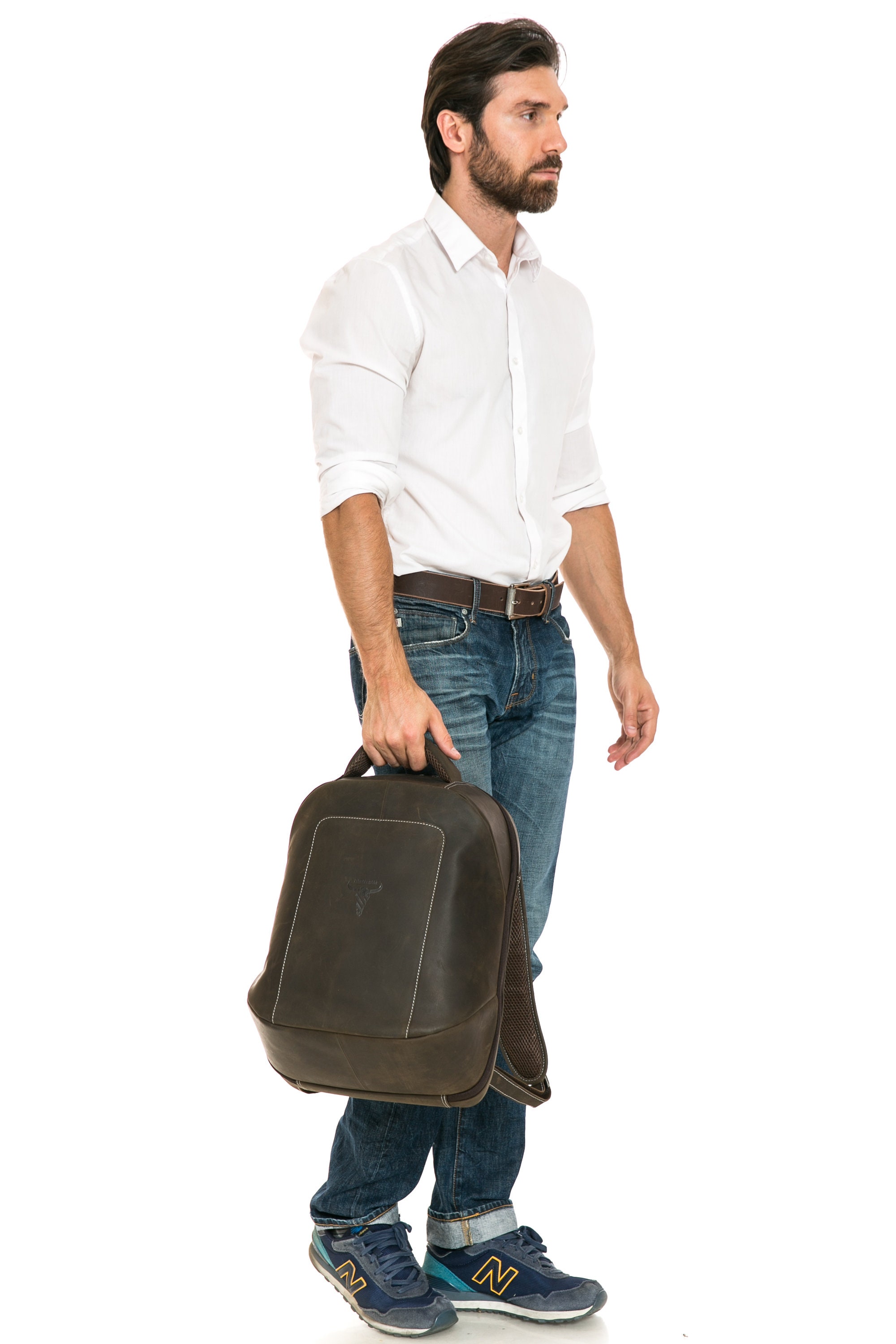 Distressed Brown Leather Backpack Hunter Leather Bag Etsy