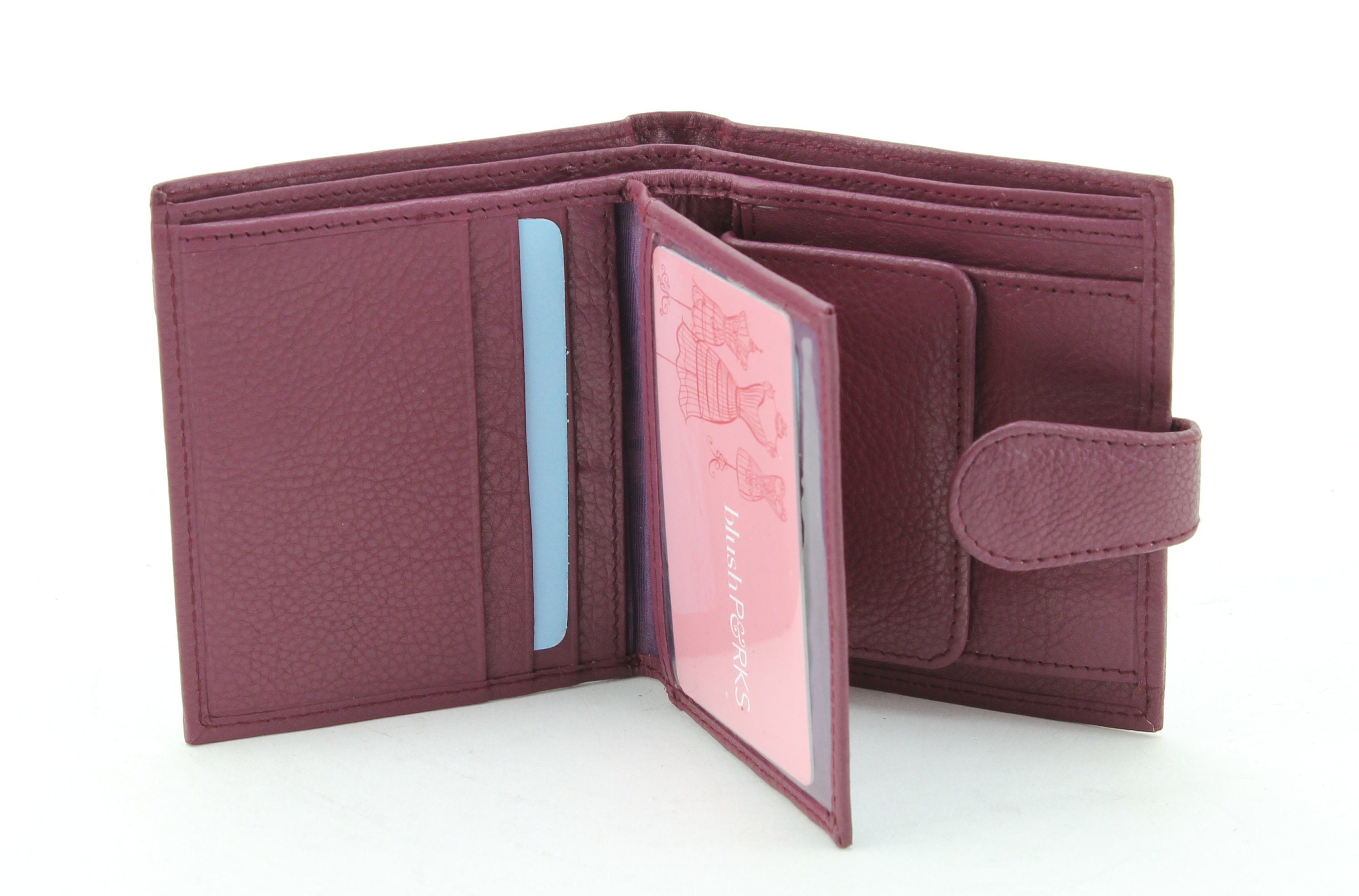 Women's Leather Bifold wallet small women's snap Etsy