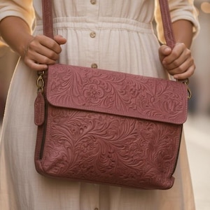 Concealed Carry Shoulder Bag – Rivet & Burr Leather Crossbody – Secure Organizer Purse