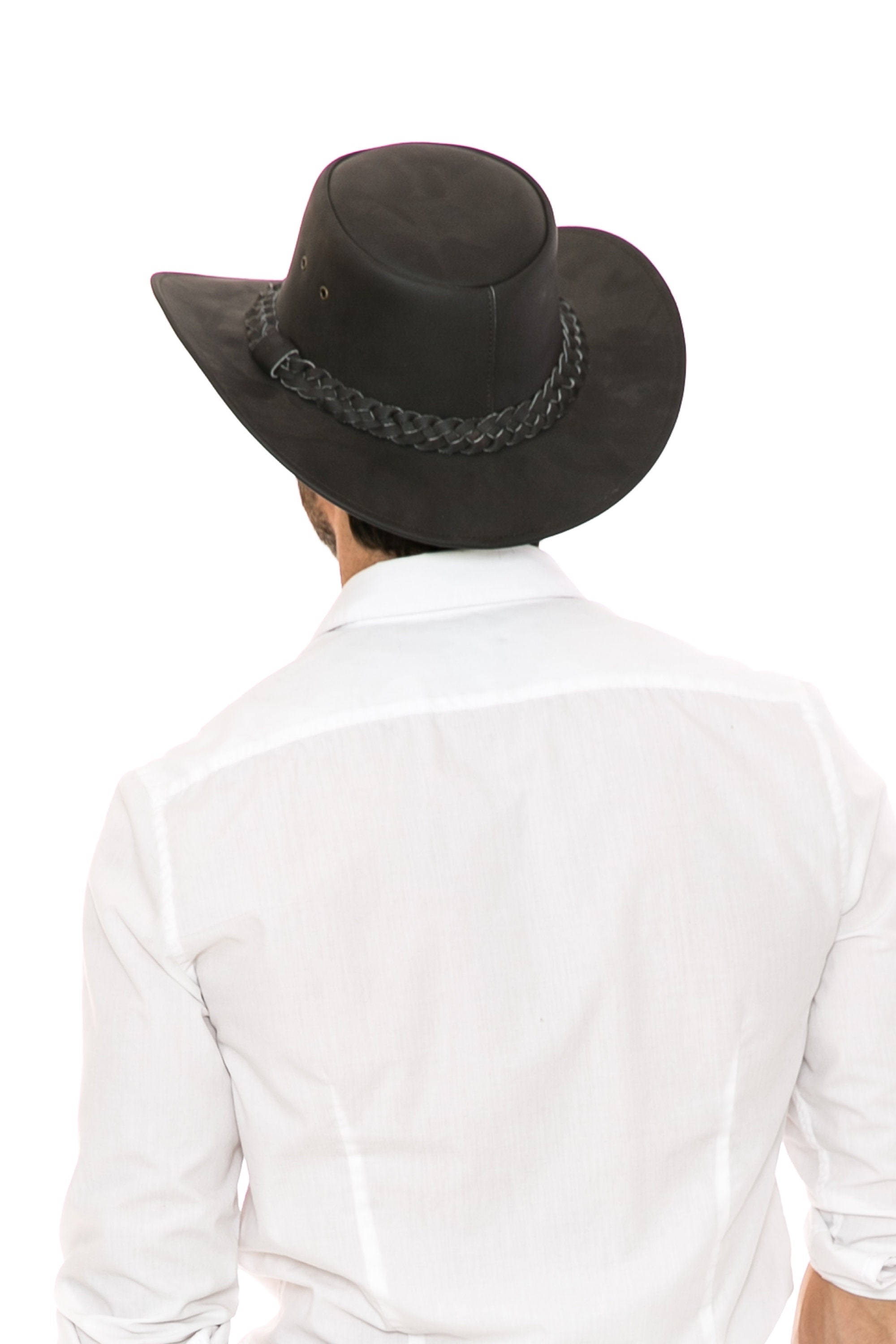 Bande de chapeau de cowboy marron personnalisée pour hommes, bandes de chapeau en cuir western, - France