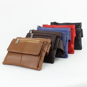 Schlanke quadratische Leder-Gürteltasche, Glatte Leder-Gürteltasche, Minimalistische Umhängetasche, Kleine Schultasche, Urlaubsreise-Accessoire