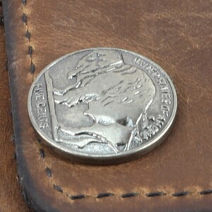 Buffalo Nickel Brown Leather Chain Wallet, Men's Leather Chain Wallet ...