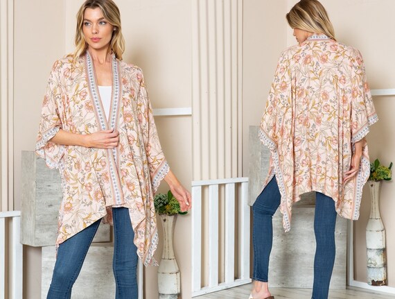 Floral open front cardigan deals